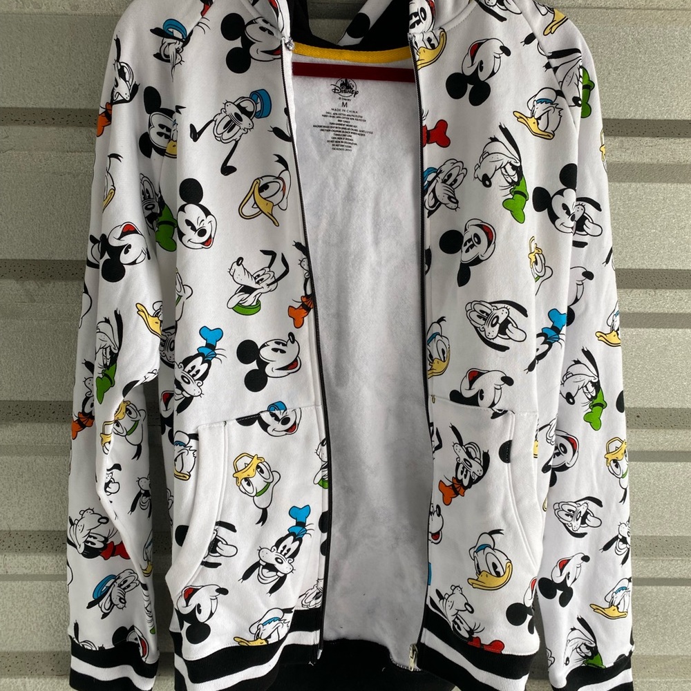 Disney Men's Zip Up Hoodie - Mickey Mouse & Friends Faces